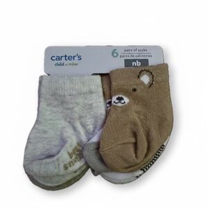 Carter’s Newborn Socks – 6-Pair Set | Neutral Colors | NWT
